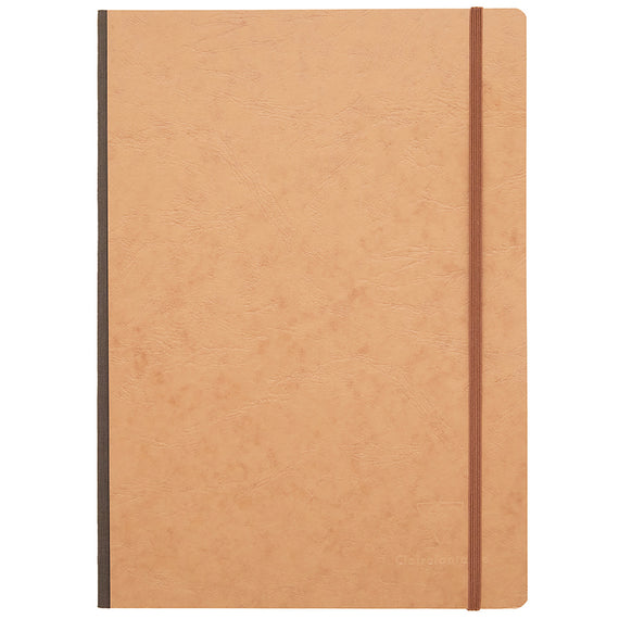 Clairefontaine Basic Clothbound A4 Notebook - tan, Lined on white background