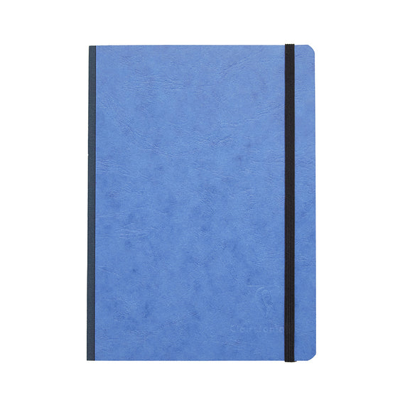 Clairefontaine Basic Clothbound A5 Notebook - Blue, Lined on white background