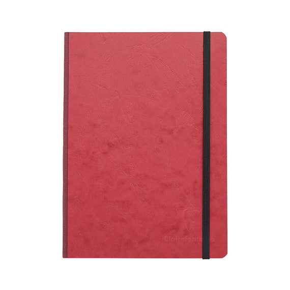 Clairefontaine Basic Clothbound A5 Notebook - Red, Lined on white background