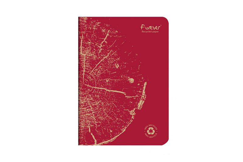 Clairefontaine Forever Recycled Staplebound Notebook - Brick Red Lined