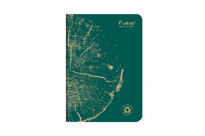 Clairefontaine Forever Recycled Staplebound Notebook - Pine Green Lined