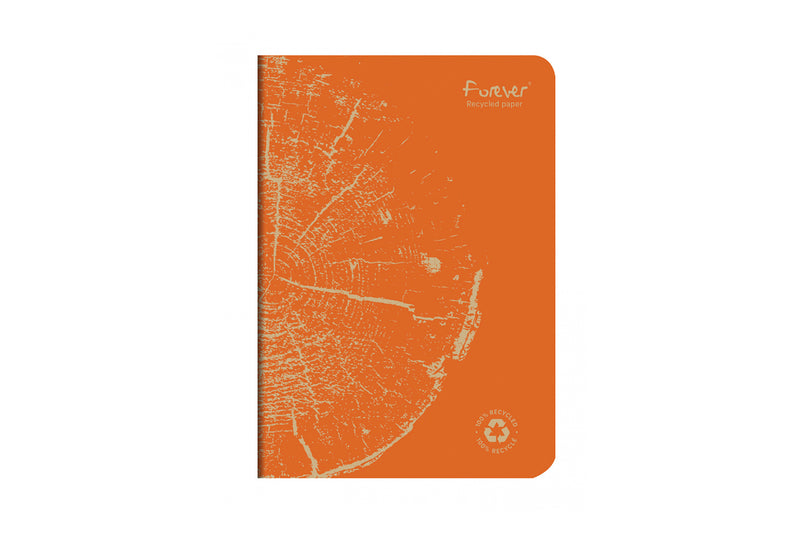 Clairefontaine Forever Recycled Staplebound Notebook - Rust Orange Lined