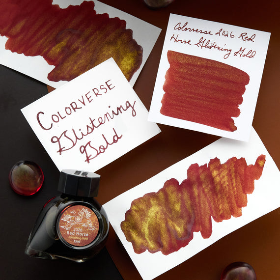 Colorverse Red Horse Glistening Gold