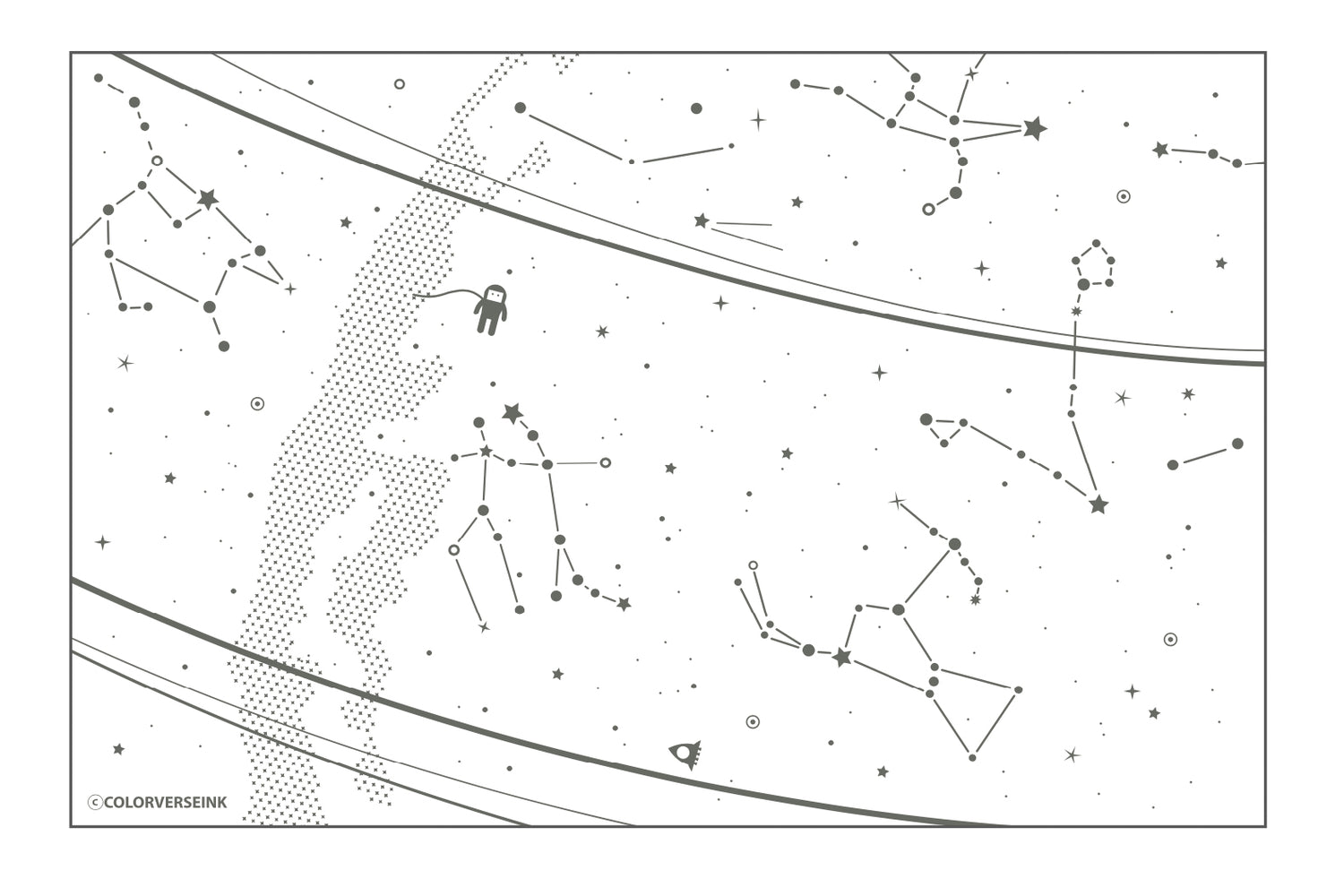 Constellations With Ink Colorverse Ink Art Cards - Constellation (Size C) - The Goulet Pen Company