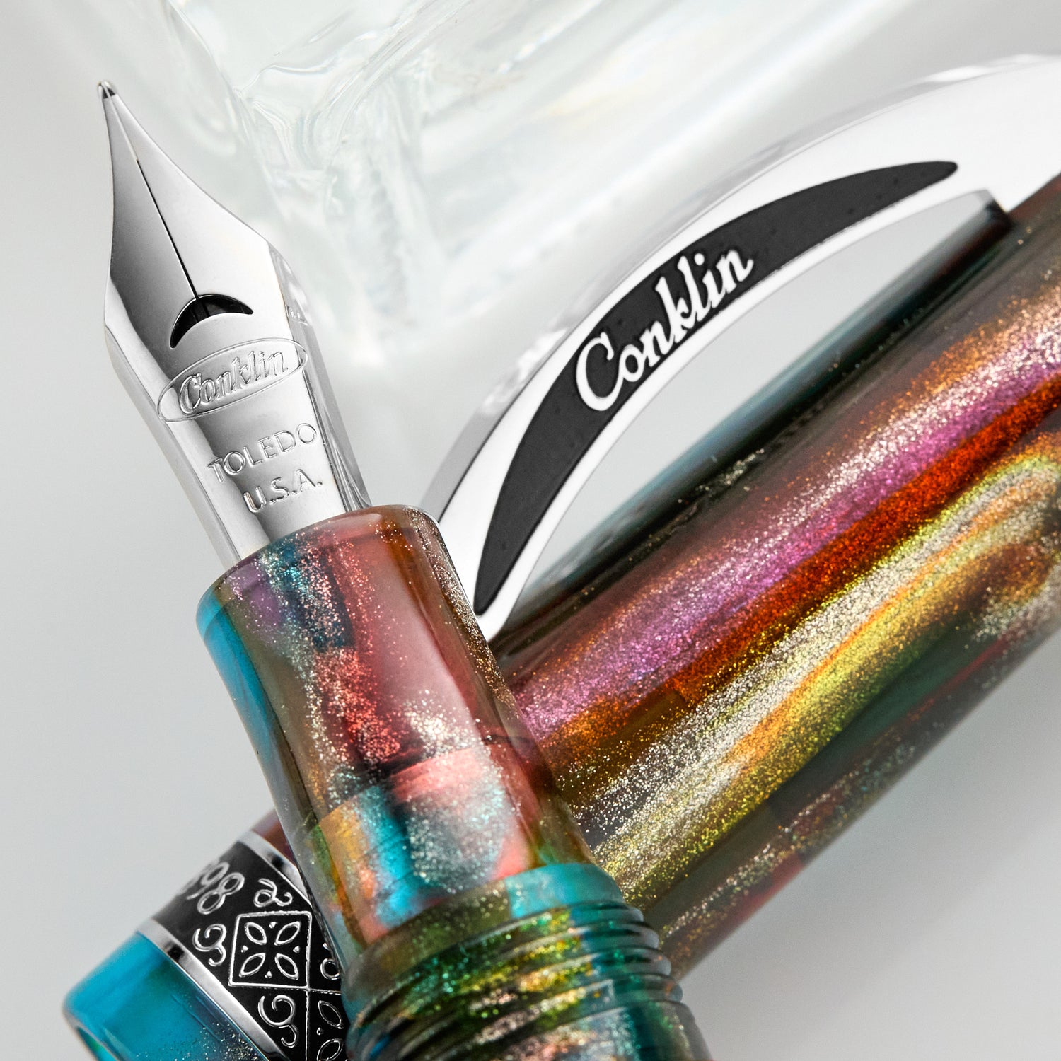 Conkline Conklin 1898 Fountain Pen - Primary Manipulation 4.5 Chrome (LE) - The ...