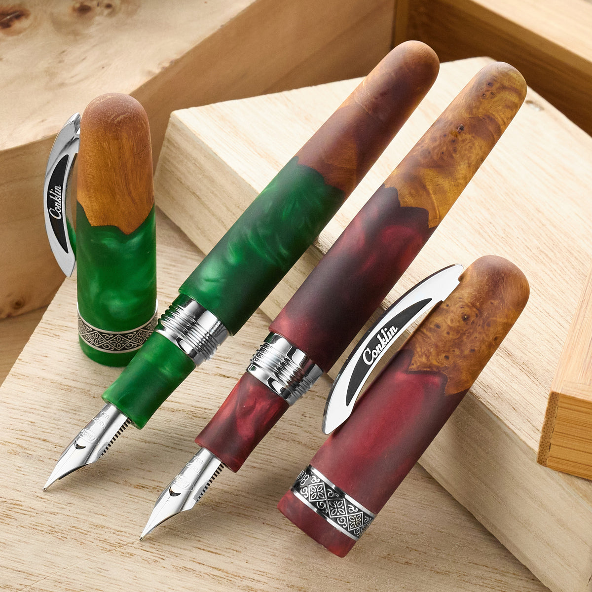 Conklin 1898 Fountain Pen - Spectra Fusion Burgundy Green (Limited Edition)