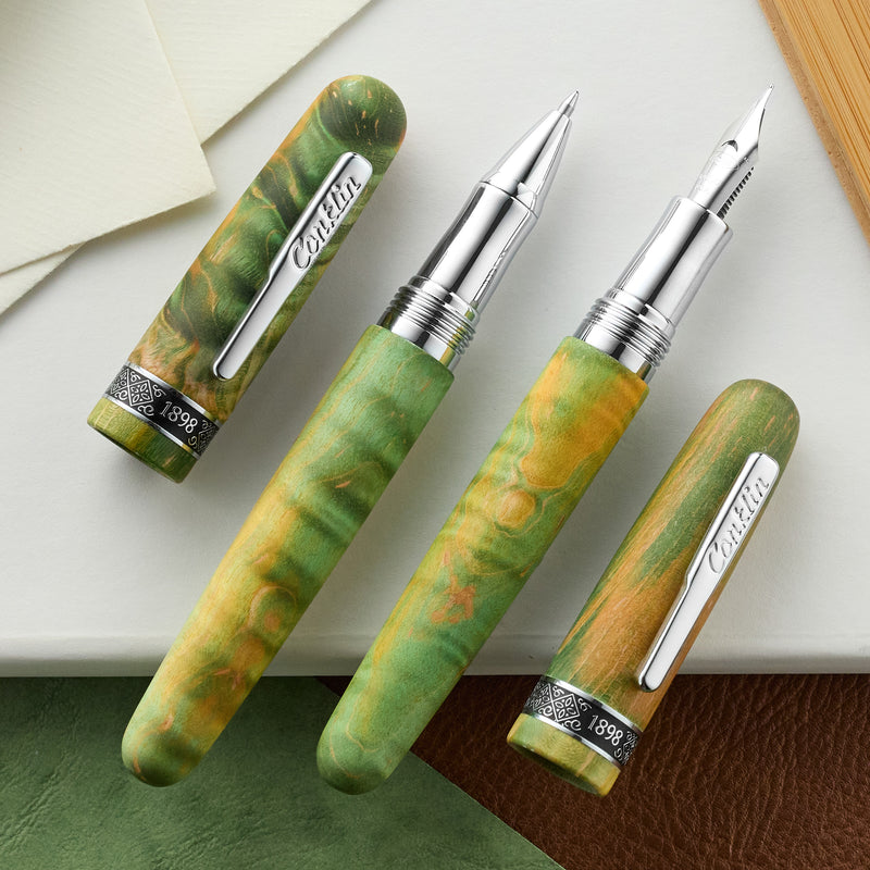 Conklin 1898 Fountain Pen - Stabilized Wood Matte Green (Limited Edition)
