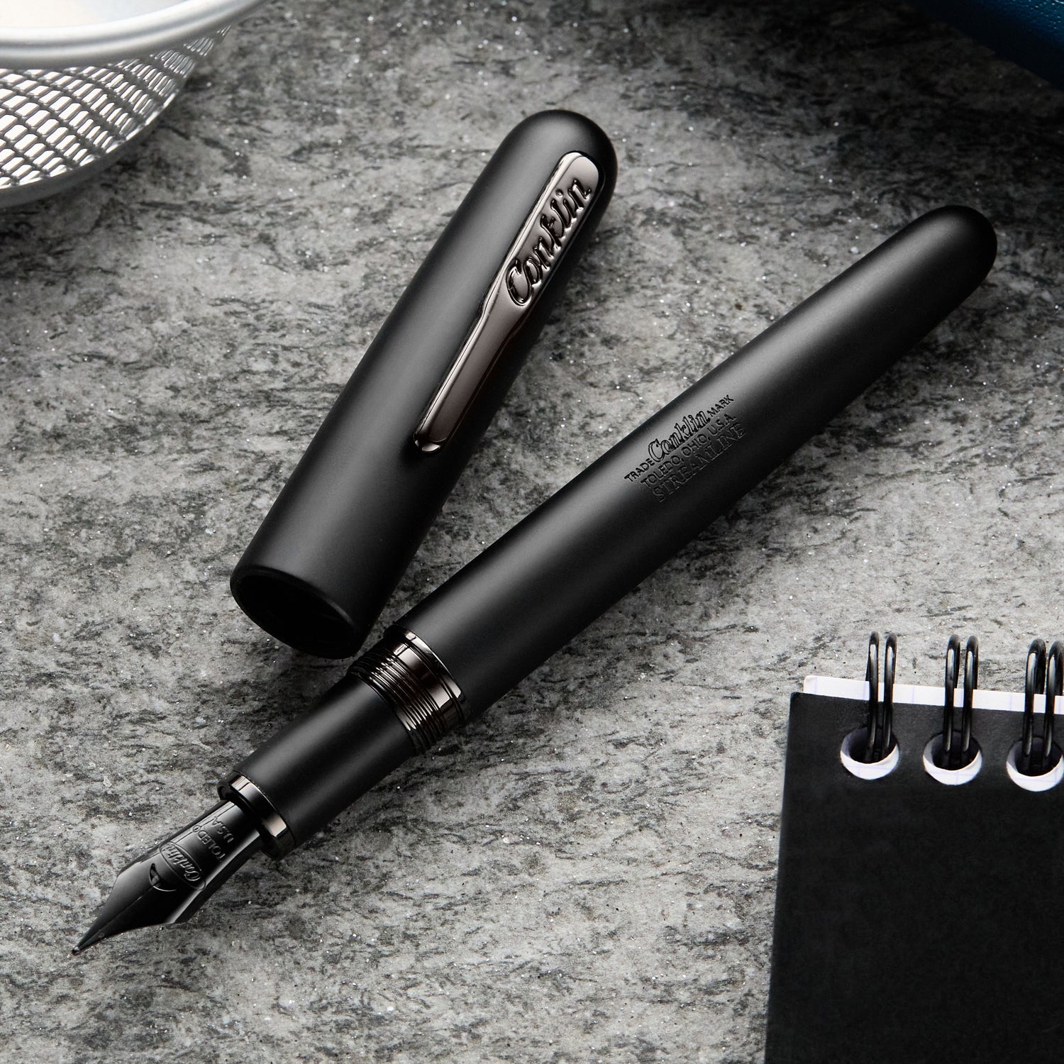 Conkline Conklin Streamline Fountain Pen - Matte Black / Gunmetal (Limited Edit ...