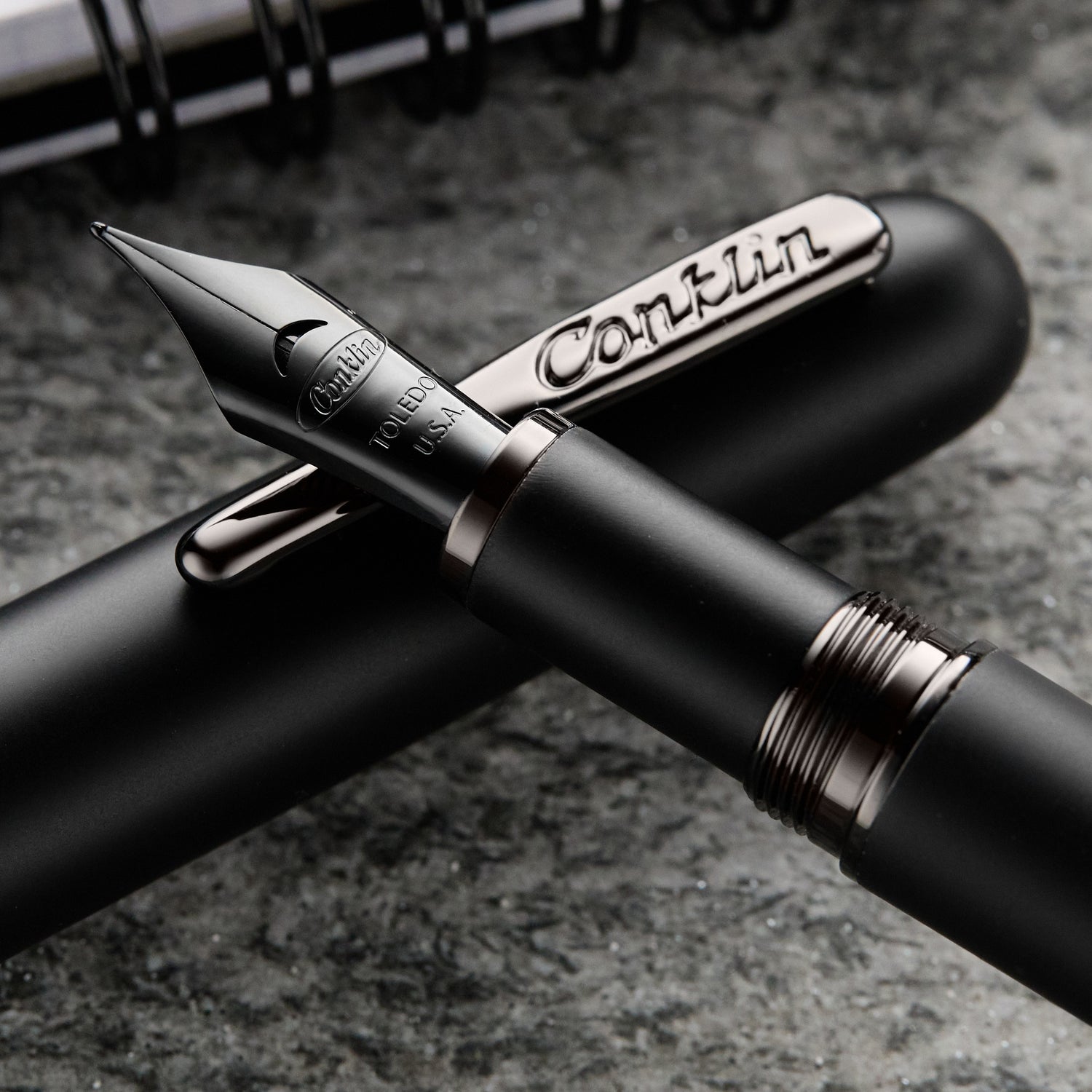 Conkline Conklin Streamline Fountain Pen - Matte Black / Gunmetal (Limited Edit ...