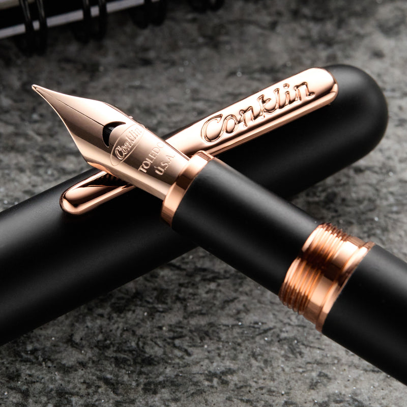 Conklin Streamline Fountain Pen - Matte Black / Rosegold (Limited Edition)