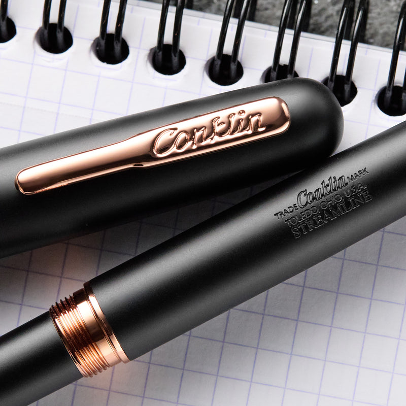 Conklin Streamline Fountain Pen - Matte Black / Rosegold (Limited Edition)