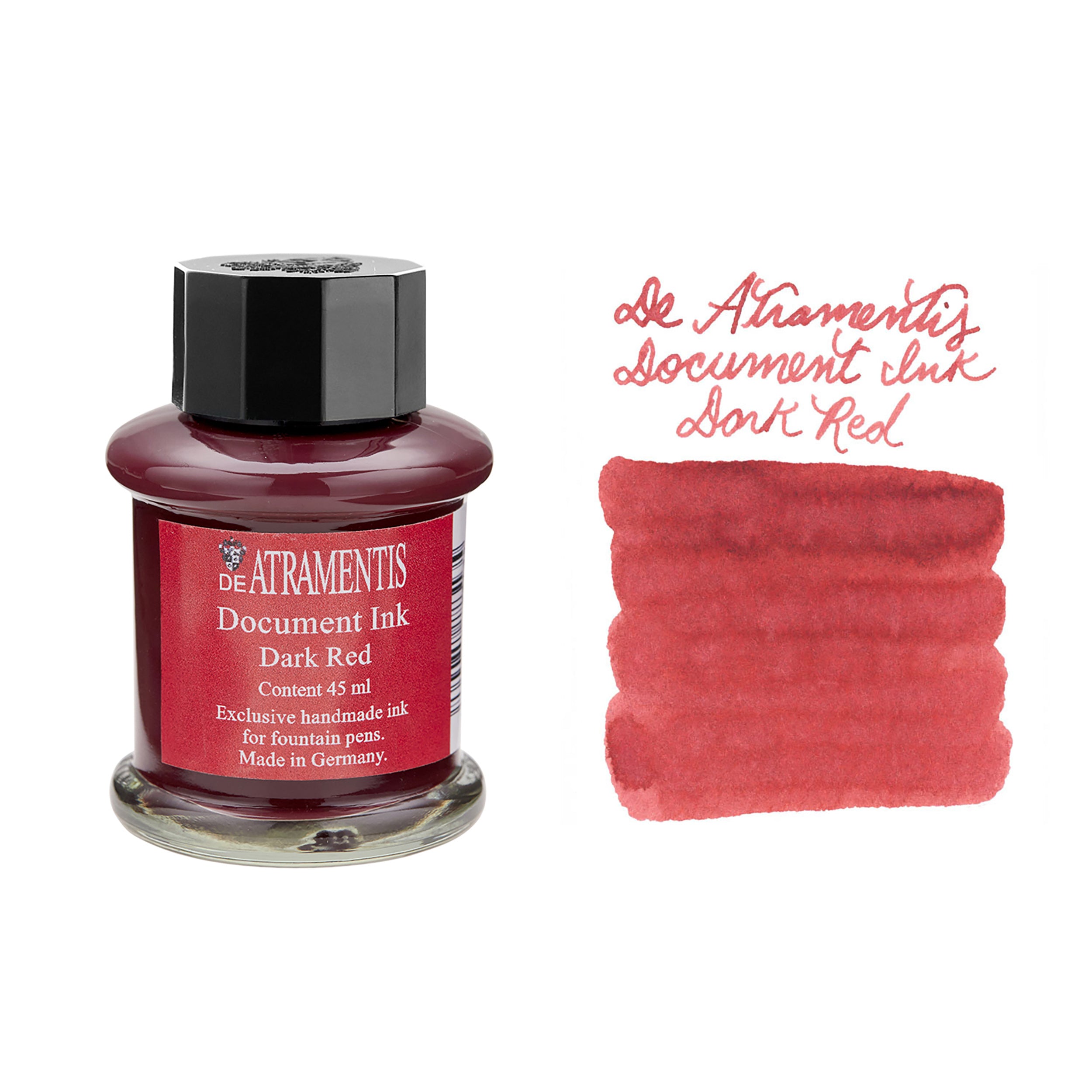 De Atramentis Document Ink Dark Red - 45ml Bottled Fountain Pen Ink
