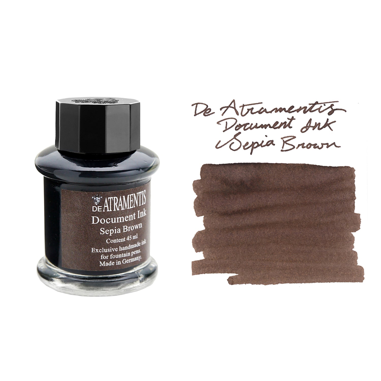 De Atramentis Document Ink Sepia Brown 45ml Bottled Fountain