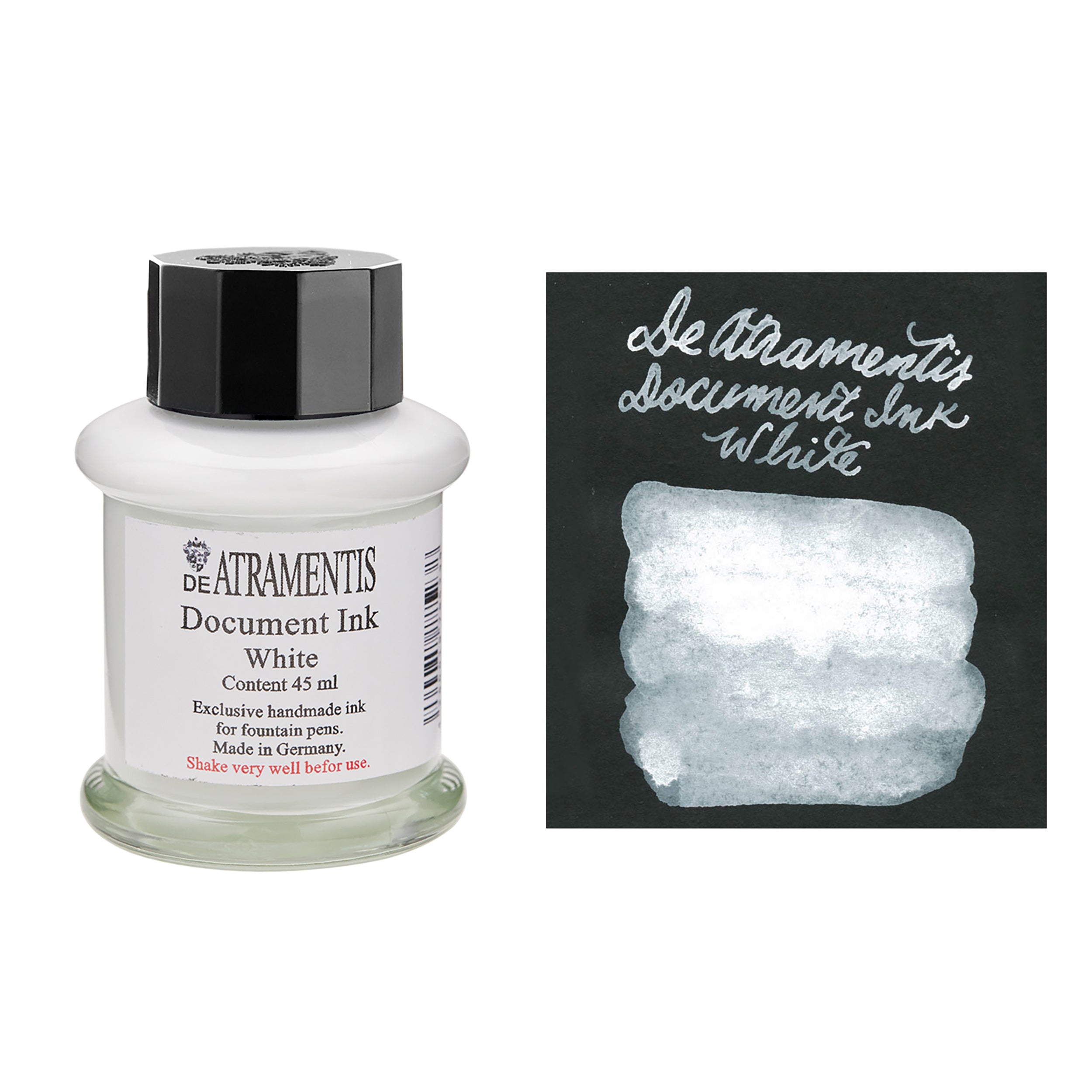 De Atramentis Document Ink White 45ml Bottled Fountain Pen Ink