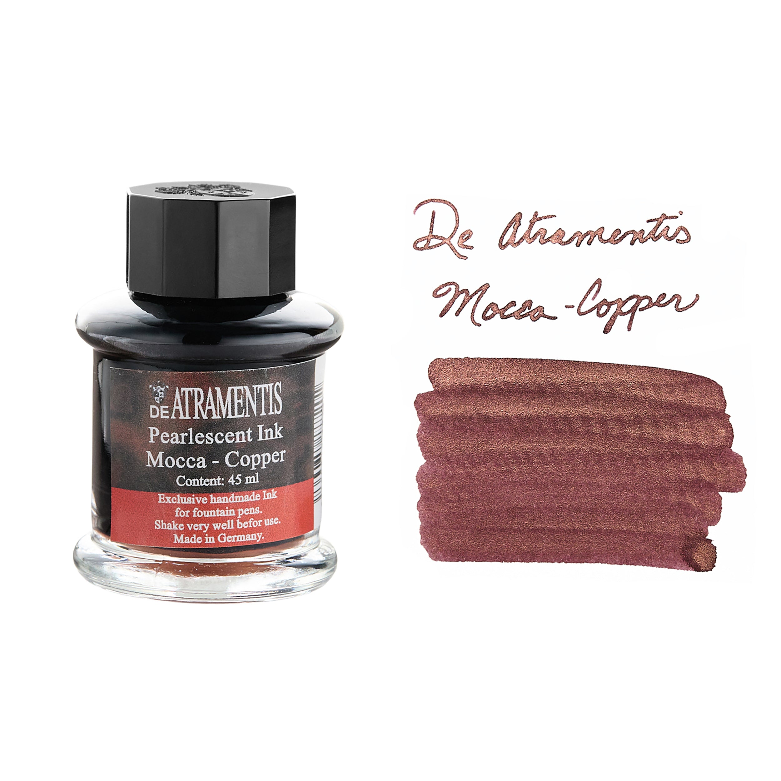 De Atramentis Pearlescent Indian Blue-Copper - 45ml Bottled Fountain Pen  Ink