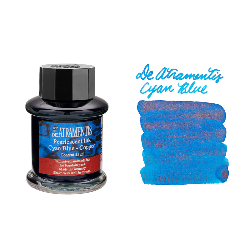 De Atramentis Pearlescent Cyan Blue-Copper - 45ml Bottled Ink
