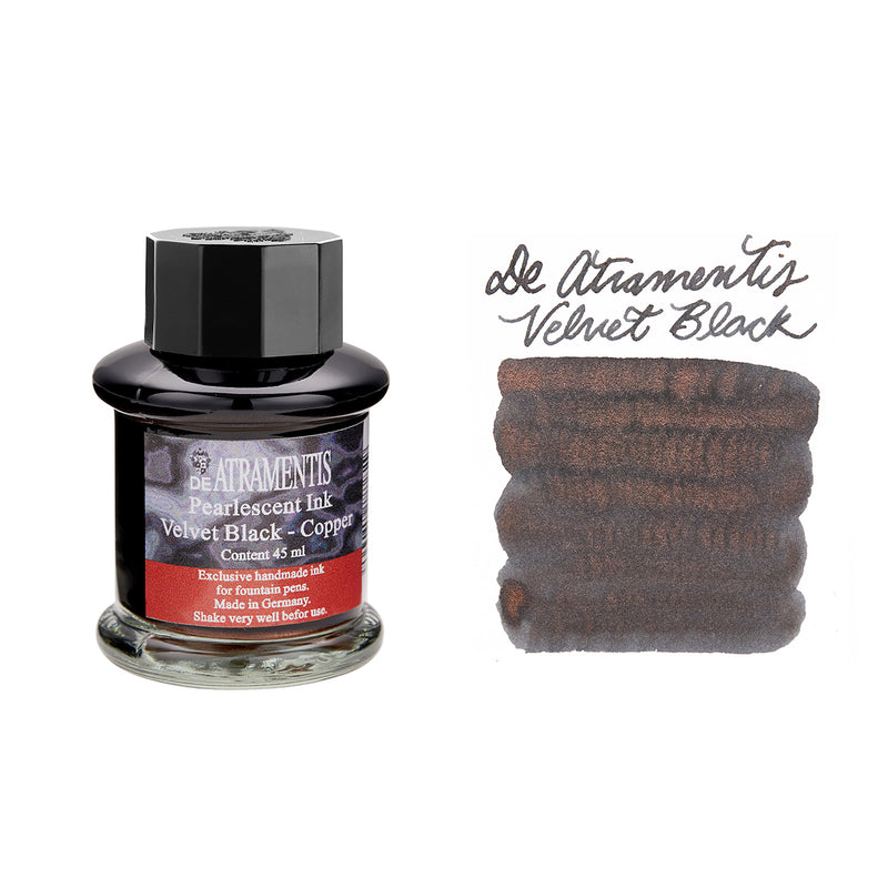 De Atramentis Pearlescent Velvet Black-Copper - 45ml Bottled Ink