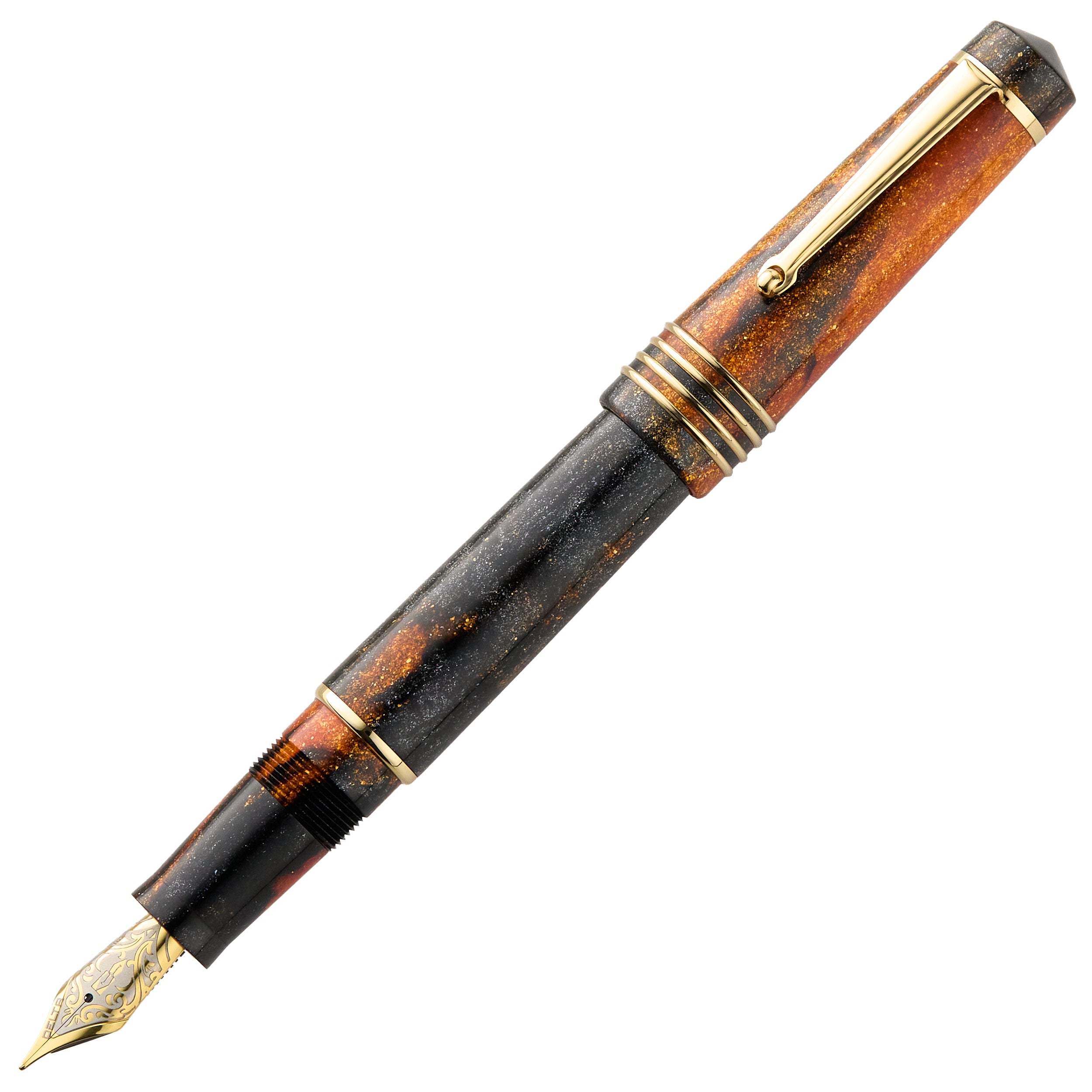 Delta DV Original Mid Size Fountain Pen - Glow Up Oro - The Goulet