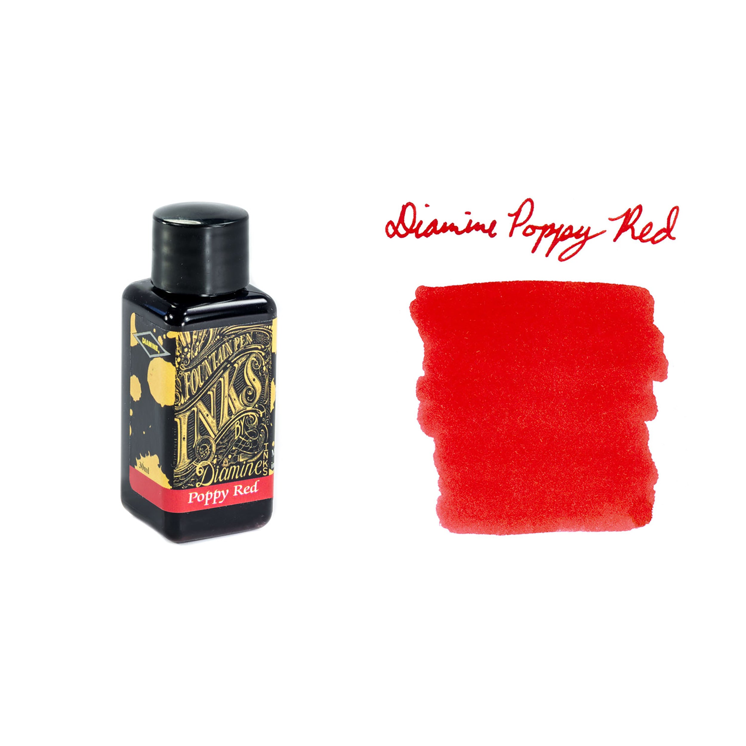Diamine Poppy Red - 30ml Bottled Fountain Pen Ink - The Goulet Pen Company
