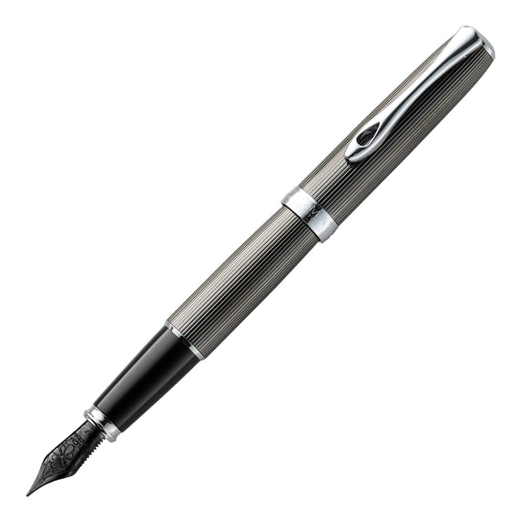 Diplomat Excellence A2 Fountain Pen - Guilloche Black/Chrome