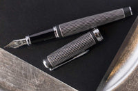 Diplomat Excellence A Plus Fountain Pen - Wave Guilloche Lapis Black