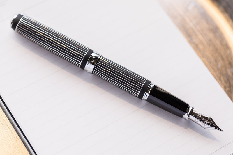 Diplomat Excellence A Plus Fountain Pen - Wave Guilloche Lapis Black