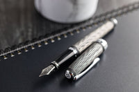 Diplomat Excellence A Plus Fountain Pen - Wave Guilloche Lapis Black