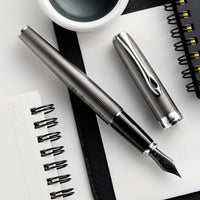 Diplomat Excellence A2 Fountain Pen - Guilloche Black/Chrome