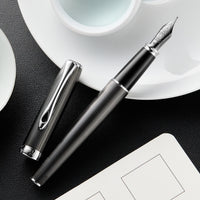 Diplomat Excellence A2 Fountain Pen - Guilloche Black/Chrome
