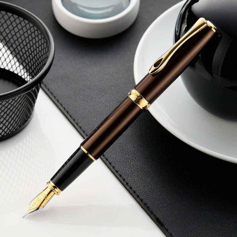 Diplomat Excellence A2 Fountain Pen - Marrakesh Brown/Gold