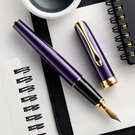 Diplomat Excellence A2 Fountain Pen - Violet Rain/Gold