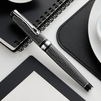 Diplomat Excellence A Plus Fountain Pen - Wave Guilloche Lapis Black