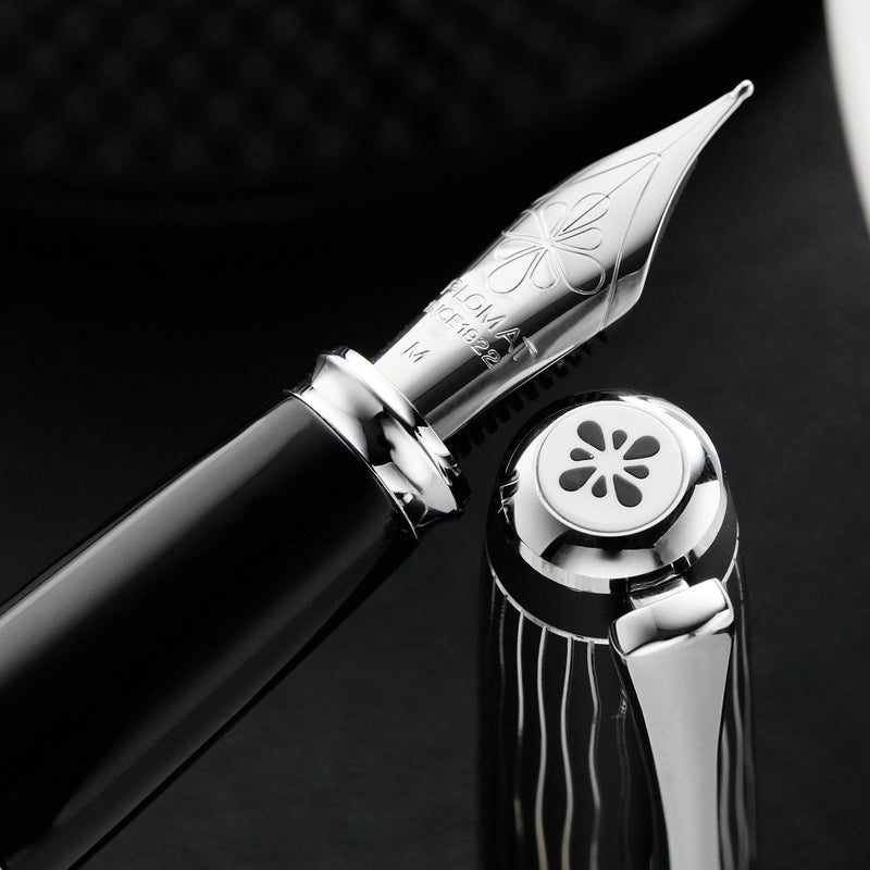 Diplomat Excellence A Plus Fountain Pen - Wave Guilloche Lapis Black