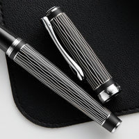 Diplomat Excellence A Plus Fountain Pen - Wave Guilloche Lapis Black