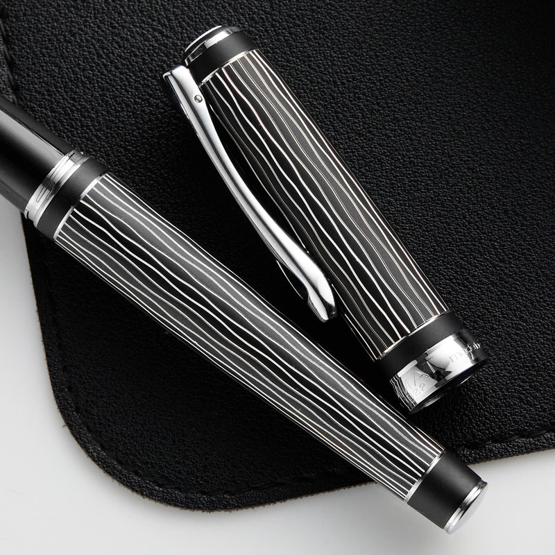 Diplomat Excellence A Plus Fountain Pen - Wave Guilloche Lapis Black