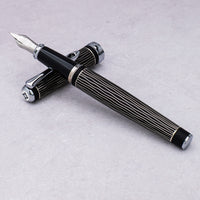 Diplomat Excellence A Plus Fountain Pen - Wave Guilloche Lapis Black