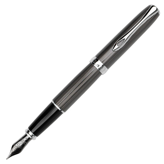 Diplomat Excellence A2 Fountain Pen - Guilloche Black/Chrome