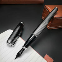 Diplomat Excellence A2 Fountain Pen - Guilloche Black/Chrome