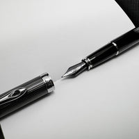 Diplomat Excellence A2 Fountain Pen - Guilloche Black/Chrome