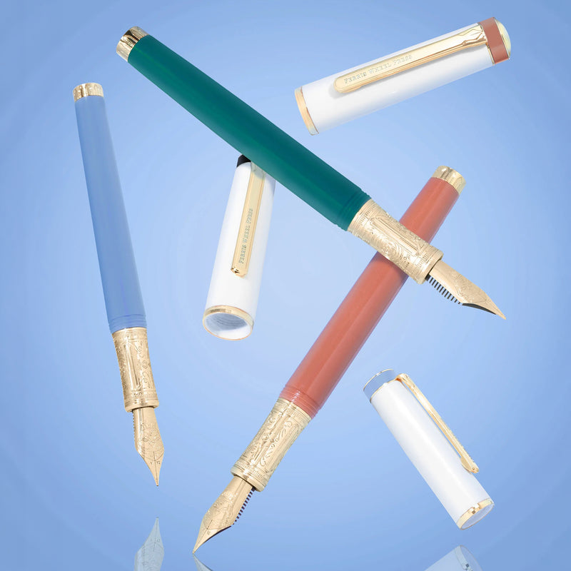 Ferris Wheel Press Masque Resin Fountain Pen & Ink Set - Blue