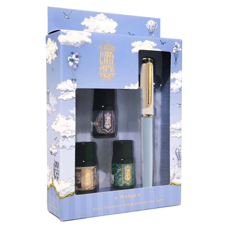 Ferris Wheel Press Masque Resin Fountain Pen & Ink Set - Blue