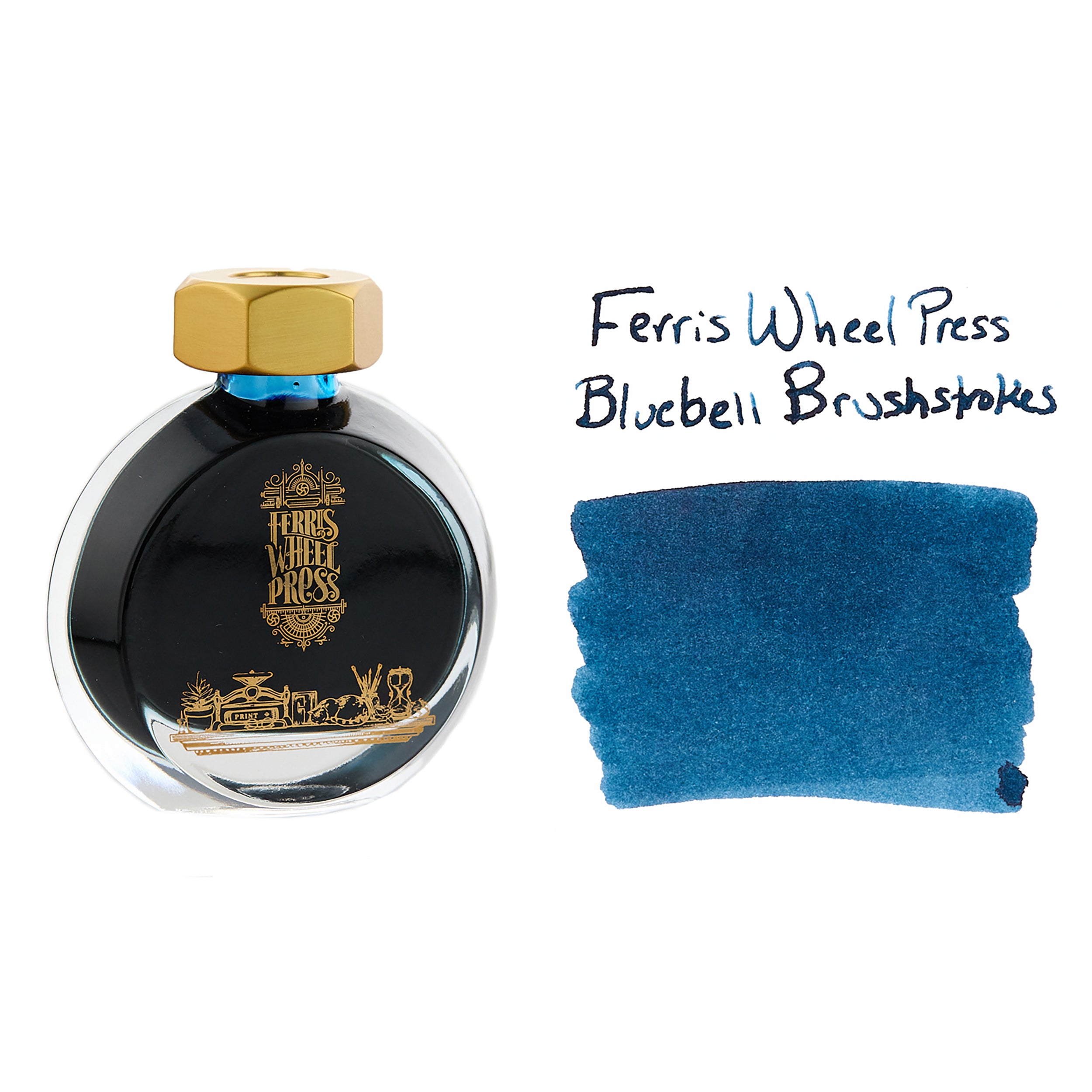 Ferris Wheel Press Bluebell Brushstrokes - 38ml Bottled Ink - The