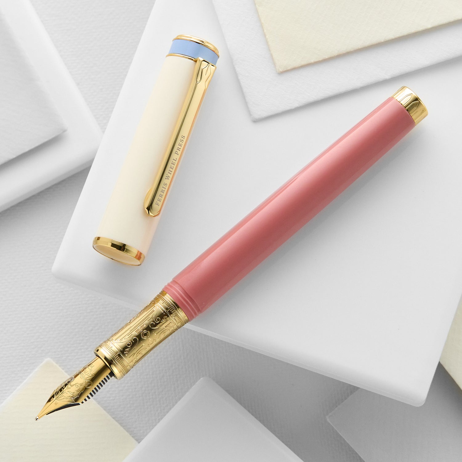 Ferris Wheel Press Masque Resin Fountain Pen & Ink Set - Coral