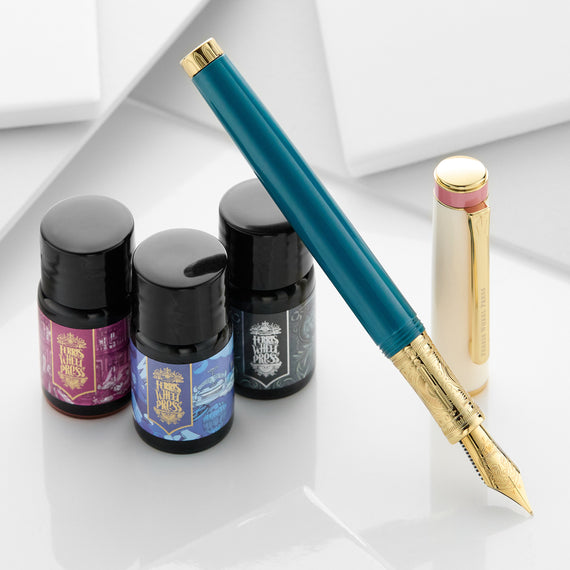 Ferris Wheel Press Masque Resin Fountain Pen & Ink Set - Teal