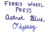 Ferris Wheel Press Astral Blue Odyssey - Ink Sample