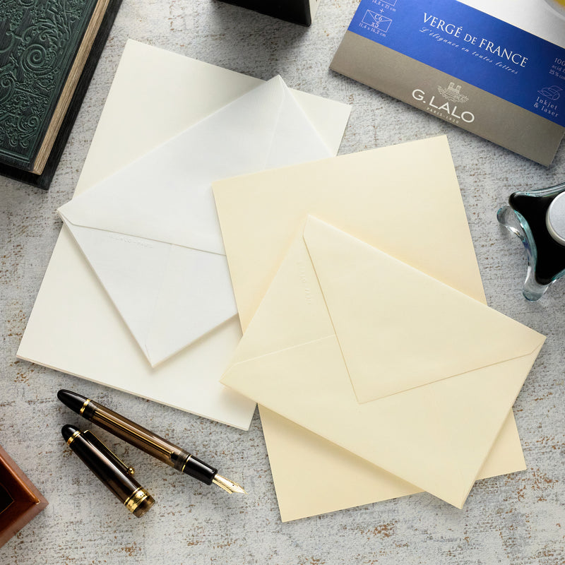 G. Lalo Vergé de France A5 Correspondence Set - White