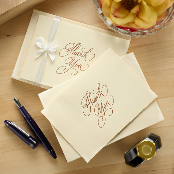 G. Lalo Vergé de France Foldover Thank You Cards - Ivory