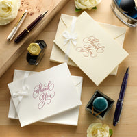 G. Lalo Vergé de France Foldover Thank You Cards - White