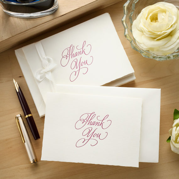 G. Lalo Vergé de France Foldover Thank You Cards - White