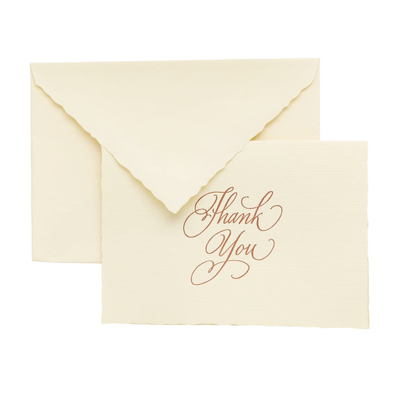 G. Lalo Vergé de France Foldover Thank You Cards - Ivory